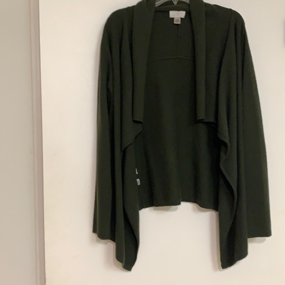 Ann Taylor Loft Open Front Cardigan Sweater Wool Angora Cashmere Blend